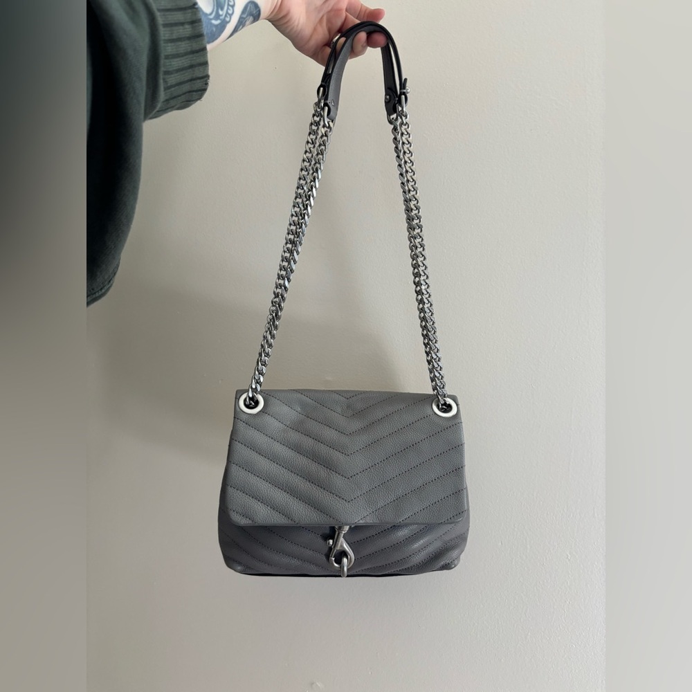 Rebecca Minkoff Small Edie Crossbody in Stone Grey - Picture 2 of 12